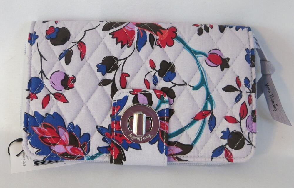 VERA BRADLEY *NWT*  Smartphone Wristlet Wallet Vineyard Floral Turnlock Purple